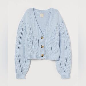 H&M Sky Blue Cable Knit Cardigan